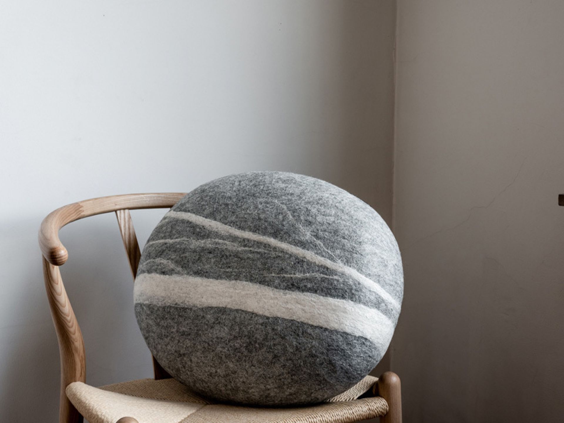 Stone Pillow Felt Cushion light gray Fivetimesone SINGLE PIECES